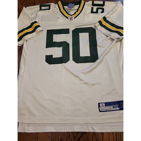 Reebok Green bay Packers A.J. Hawk NFL Football Jersey Mens Size XL AJ - Picture 7 of 9